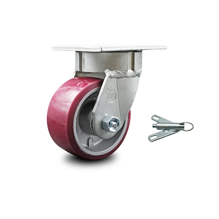 Service Caster 4 Inch Kingpinless Poly on Aluminum Wheel Swivel Caster with Swivel Lock SCC SCC-KP30S420-PAR-BSL